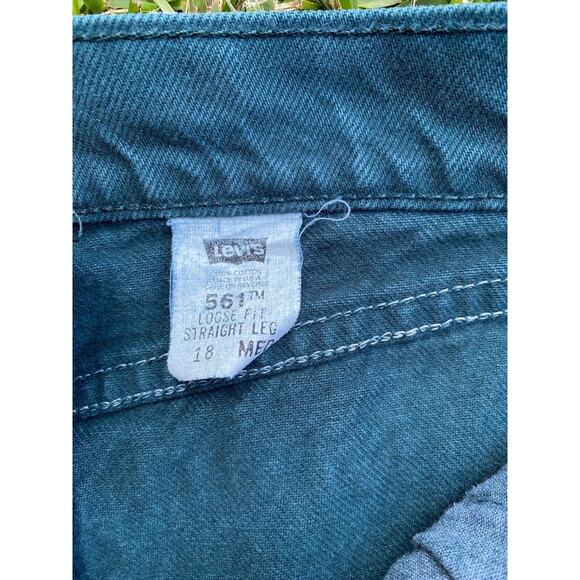 VTG Levis 561 Loose Fit Straight Leg Jeans Pockets 38x28 Forest Green 18 Med - Picture 5 of 11